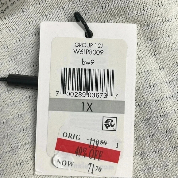 Calvin Klein Woman Zippered Cardigan NEW Black and White Sweater Size 1X - Picture 7 of 8